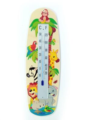 Holzdekoration Thermometer Dschungel BxLxH 80x15x255mm NEU Wetter Wetterbericht