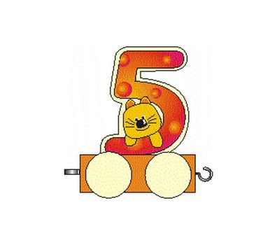 Holzdekoration Zahlenzug Ziffer 5 BxLxH 50x30x70mm NEU Zahl Nummer Ziffer Geburt