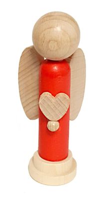 Weihnachtsfigur Engel rot BxHxT 4x10x3cm NEU Holzfigur Weihnachtsengel Holzengel