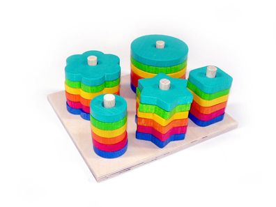 Holzspielzeug Stapel-Sortierspiel BxLxH 200x170x80mm NEU Puzzle Puzzleteil