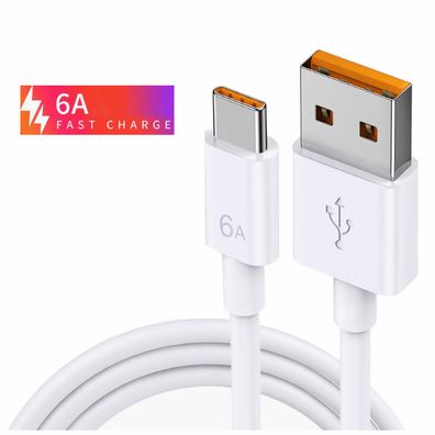K44 1m USB Kabel 3.0 A auf Typ-C Stecker Datenkabel Schnell Ladekabel 6A für Handy