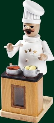 Räucherfigur Fernsehkoch am Herd Höhe= 18cm NEU Räuchermann Rauchmann Räucherkerz