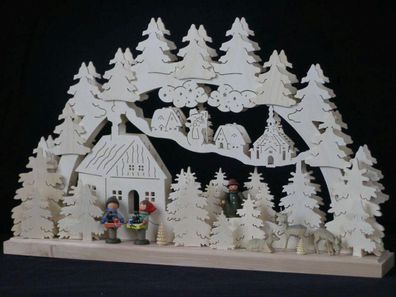 Schwibbogen mit Striezelkinder und Beleuchtung BxHxT 50x31x7cm NEU Lichterbogen F