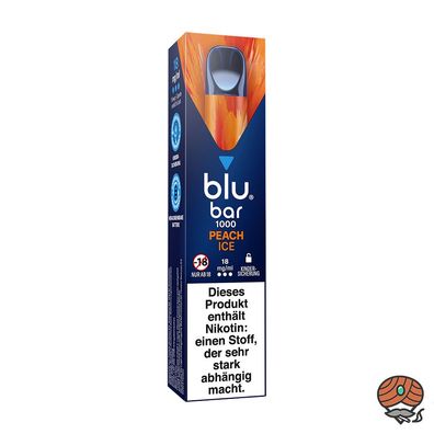 blu bar PEACH ICE E-Shisha, 18mg Nikotin, Einweg-E-Zigarette, max. 1000 Züge