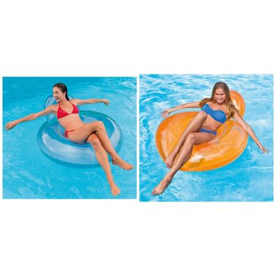 Pool Loungesitz Sessel mit Rückenlehne Intex Kissen Lounge Luftsessel aufblasbar