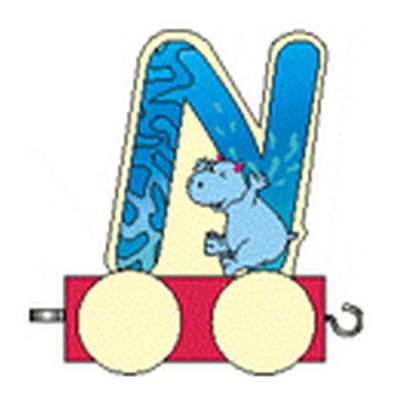 Holzdekoration Holzbuchstabe N auf Rädern BxLxH 50x30x70mm NEU Geburtstag