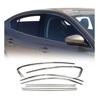 Fensterleisten Zierleisten für Ford Focus 2018-2021 Edelstahl Dunkel 8tlg