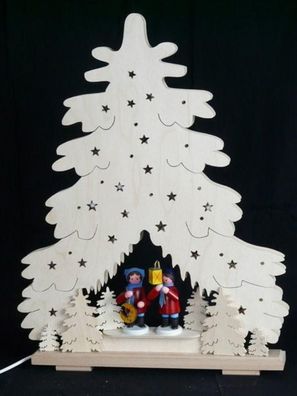 Schwibbogen Tanne mit Laternenkinder bunt und Beleuchtung BxHxT 36x43x7cm NEU Lic