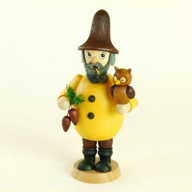 Räuchermann Waldwichtel mit Eule Höhe=17cm NEU Räuchermann Räucherfigur