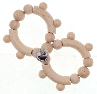 Babyspielzeug Rassel "8" natur BxHxT 8x14x2cm NEU Baby Kinderrassel Babyrassel