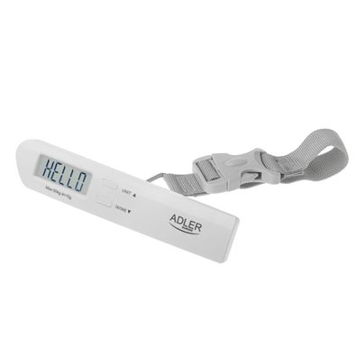 Adler AD 8191 Reisegepäckwaage 50 kg mit LCD-Display & Tara-Funktion - Weiß