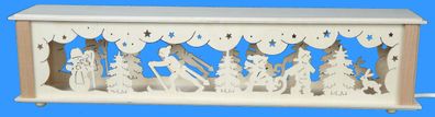 Schwibbogenerhöhung mit Winterkinder und Beleuchtung BxHxT 52x10x10cm NEU Lichter