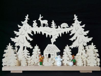 Schwibbogen Schneeballschlacht und Beleuchtung BxHxT 50x31x7cm NEU Lichterbogen F