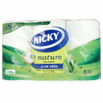 NATURE ALOE VERA papel higiénico 3 capas x 6 rollos