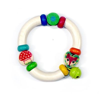 Babyspielzeug Rassel Waldtiere BxLxH 100x18x100mm NEU Babyrassel Motorikrassel