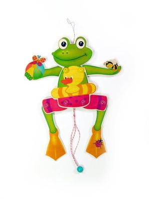 Holzspielzeug Hampelmann Frosch BxLxH 180x25x390mm NEU Spielfigur Hampelfigur