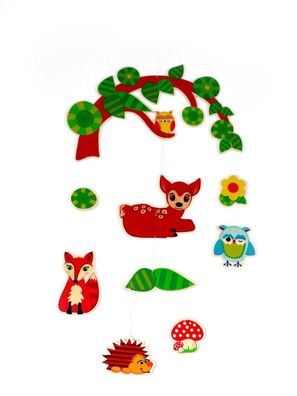 Holzdekoration Mobile Waldtiere BxLxH 260x3x420mm NEU Holzmobile Wald Tiere Reh