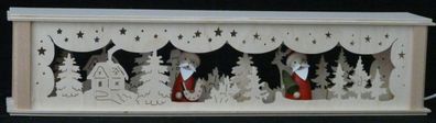 Schwibbogenerhöhung mit Weihnachtsmänner und Beleuchtung BxHxT 52x10x10cm NEU Lic