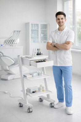 Zahnarztpraxis Rollwagen Beistellwagen Kieferorthopädie Dental Rollwagen