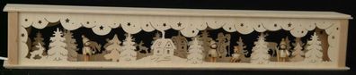 Schwibbogenerhöhung mit Winterkinder und Beleuchtung BxHxT 72x10x10cm NEU