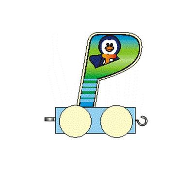 Holzdekoration Holzbuchstabe P auf Rädern BxLxH 50x30x70mm NEU Geburtstag