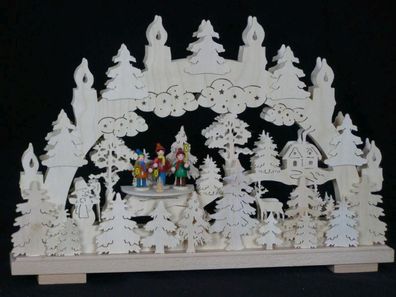 Schwibbogen mit Laternenkinder und Beleuchtung BxHxT 50x31x7cm NEU Lichterbogen F