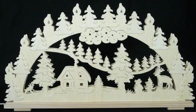Schwibbogen mit Waldidyll und Beleuchtung BxHxT 70x37x7cm NEU Lichterbogen Fenste