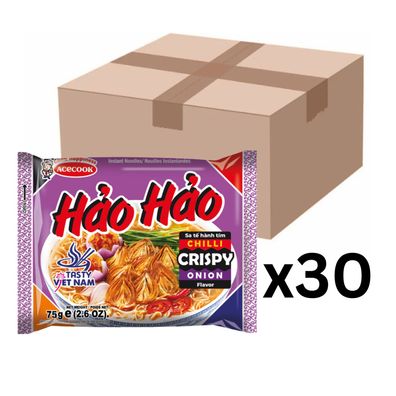 30er-Pack Acecook Instantnudeln Hao Hao Chili Crispy Onion 75g