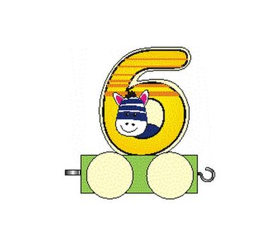 Holzdekoration Zahlenzug Ziffer 6 BxLxH 50x30x70mm NEU Zahl Nummer Ziffer Geburt