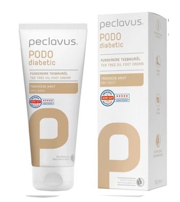 peclavus PODOdiabetic Fußcreme Teebaumöl, 100 ml