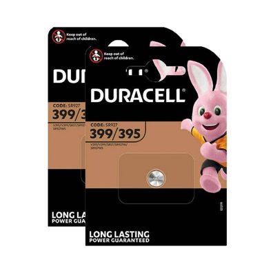 2x Duracell 399 395 Uhrenbatterie 1,55 V SR927 SR57 AG7 LR926 LR927 Knopfzelle
