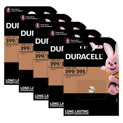 5x Duracell 399 395 Uhrenbatterie 1,55 V SR927 SR57 AG7 LR926 LR927 Knopfzelle
