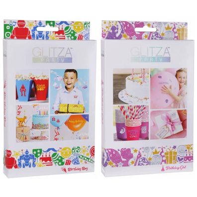 Glitza Geburtstag Party Tattoo Glitzer Set Birthday Boy oder Girl für Nägel Haut