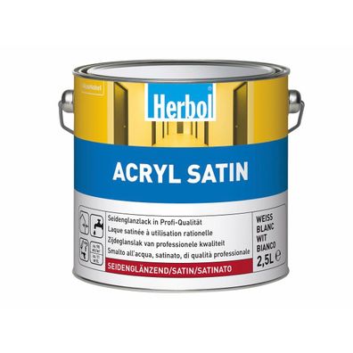 Herbol Acryl Satin 2,5 Liter weiß