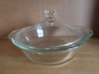 Auflaufform Mikrowellengeschirr mit Deckel klar rund Schott Durox 23 cm Ø