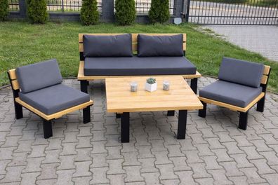Gartenbank Sofa Moderno Terrassenbank Gartenliege mit Auflage