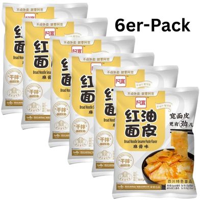 6er-Pack Baijia A-Kuan Breite Nudeln Sesampaste 115g
