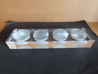 Kerzenhalter Teelichthalter Glas für 4 Kerzen klar schwer