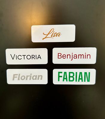 Personalisierbare Magnetschilder f. Kühlschrank Tafel Regal Folie- weiß