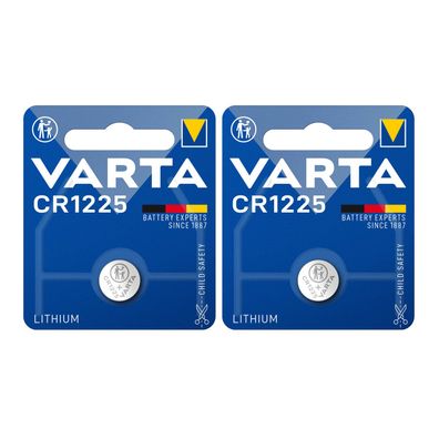 2x Varta CR 1225 CR1225 3V Lithium Batterie Knopfzelle 35mAh Blister 6225