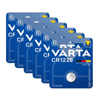 6x Varta CR 1225 CR1225 3V Lithium Batterie Knopfzelle 35mAh Blister 6225