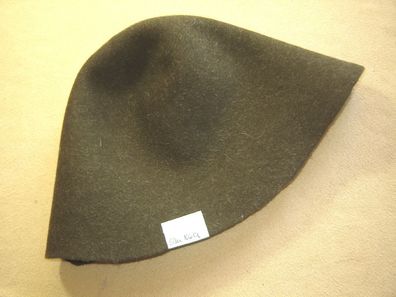 Hutstumpen Stumpen Filz Wolle oliv mit Haaren silber 100 gr Ü 48cm Rd 82cm Stu 8690