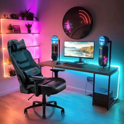 COLAMY Gaming-Stuhl XXL Bürostuhl 181 kg Belastbar Ergonomisch mit Fußstütze 4D