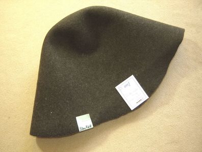 Hutstumpen Wolle Loden braunoliv meliert 80 gr Ü 46 cm Rd 78 cm Stu 8680