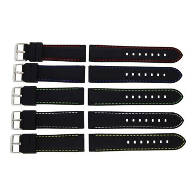 JuwelmaLux Uhrenband aus Silikon JL28-10-1075 Schwarz, 22 mm