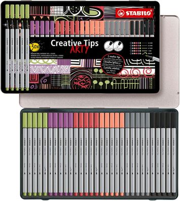 Stabilo - Multi-Liner-Set - Creative Tips - ARTY - 30er Metalletui - PASTEL