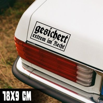Auto Aufkleber "gesichert extrem im Recht" gesichert rechtsextrem AfD Sticker #0342