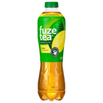 6 Flaschen Fuze Tea Eistee Schwarzer Tee mit Zitrone a 1250ml inc. EINWEG Pfand