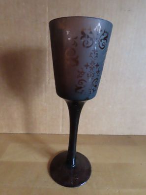 Teelichtglas Windlicht Votivkerzenhalter ca.18,2cm hoch braun Glas Muster