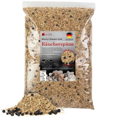 5kg Räucherspäne Buche mit Wacholder fein 0,75-2 mm Kalt-/Heißräuchern Fisch Fleisch